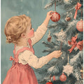 Young Girl At Chritmas Tree 1950s Style