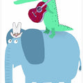 Elephant with a Guitar Playing Crocodile by Carla Daly