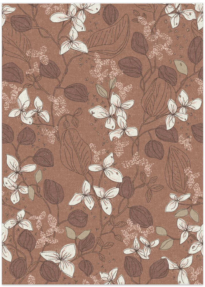 Floral elegance relaxed textured mocha mousse pattern