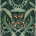 Woodland soil Morris style emerald pattern