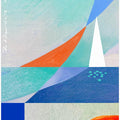 Abstract Seascape With White Sailboat On The Mediterranean, French Riviera Wall Art
