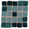 Teal Checkered Square Print