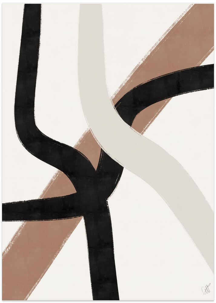 Abstract Lines 2 - Pantone 2025 Mocha Mousse