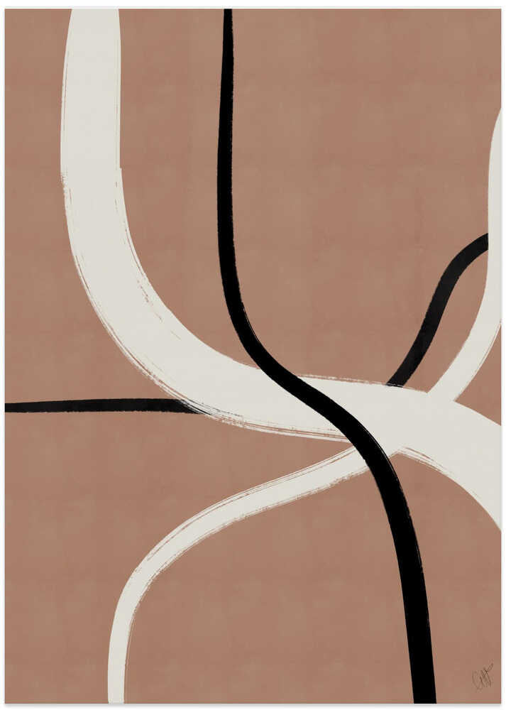 Abstract Lines 5 - Pantone 2025 Mocha Mousse