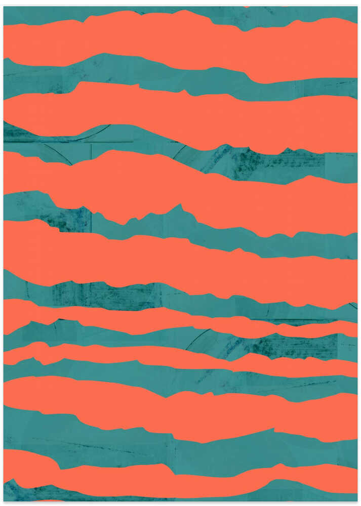 Turquoise & Coral Abstraction 3