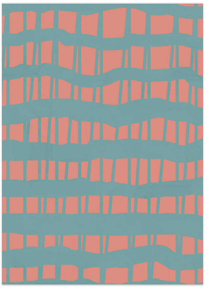 Turquoise & Coral Abstraction 5