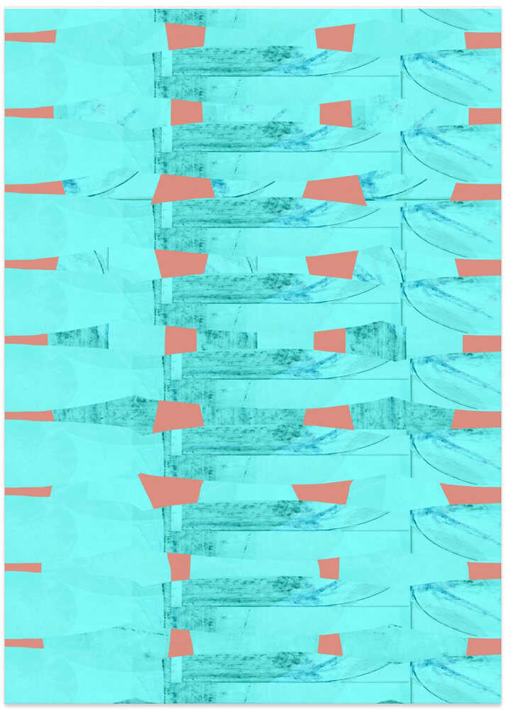 Turquoise & Coral Abstraction 8