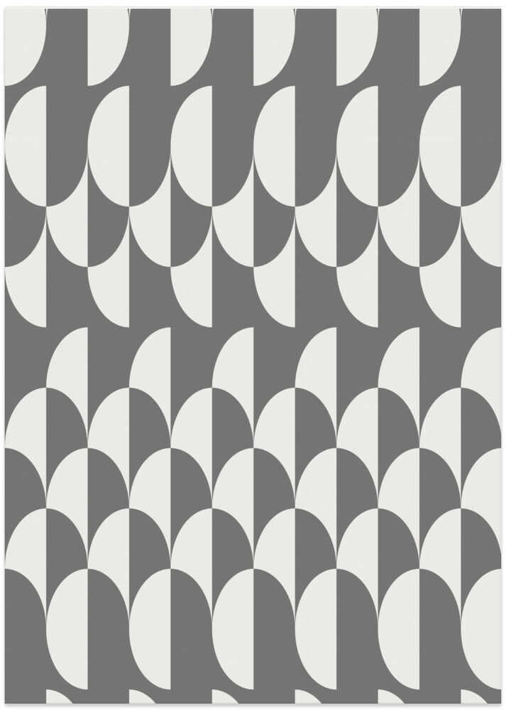 Minimalist art deco geometric arches grey