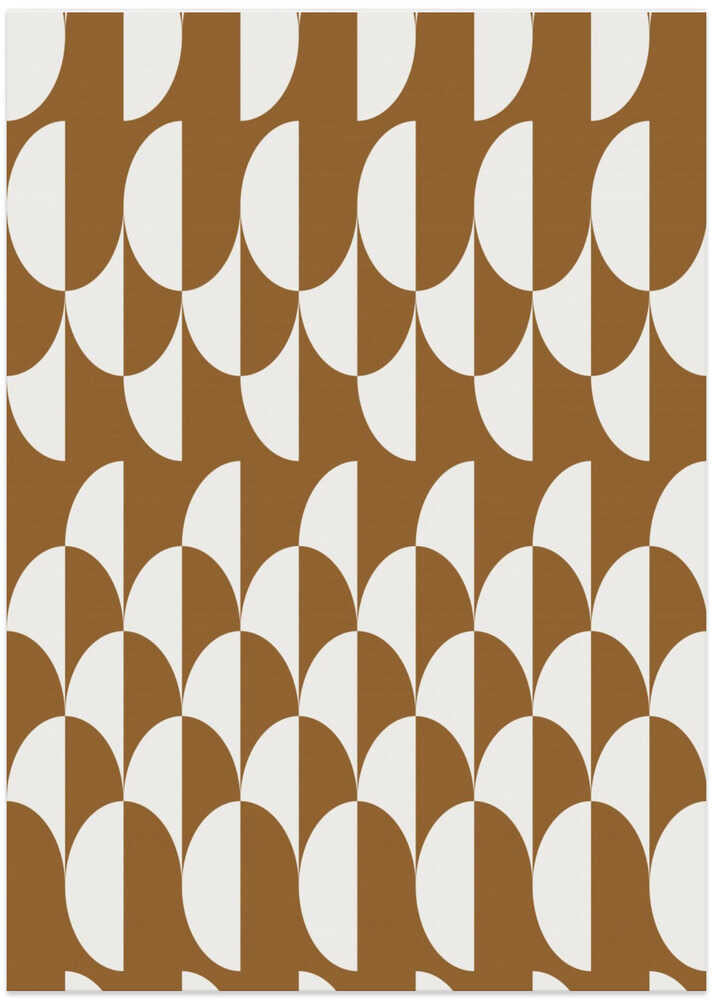 Minimalist art deco geometric arches brown