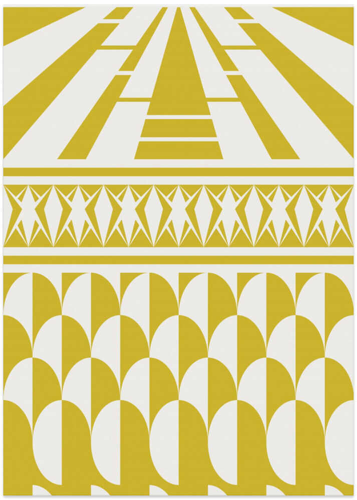 Minimalist art deco geometric yellow