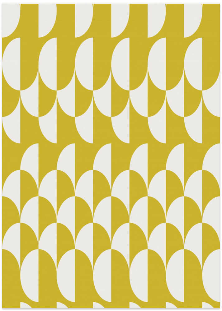 Minimalist art deco geometric arches yellow