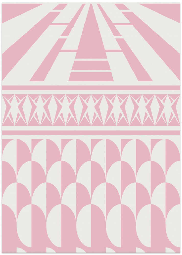 Minimalist art deco geometric pink
