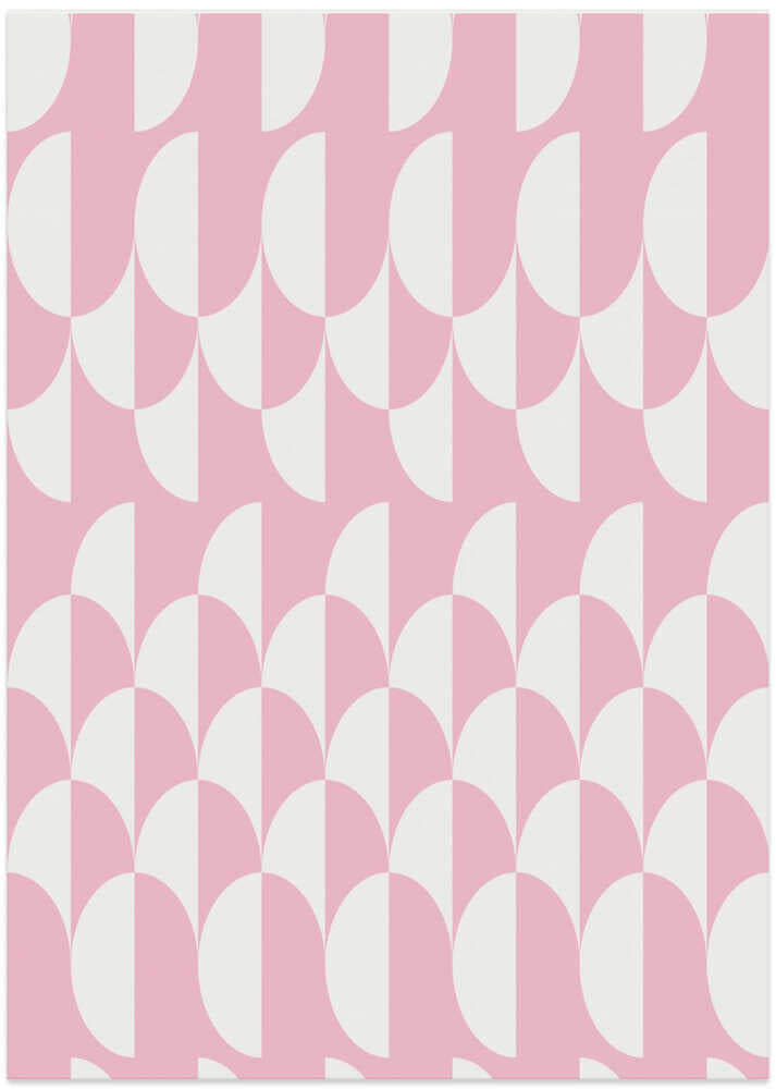 Minimalist art deco geometric arches pink