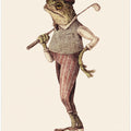 Frog In Vintage Golf Attire