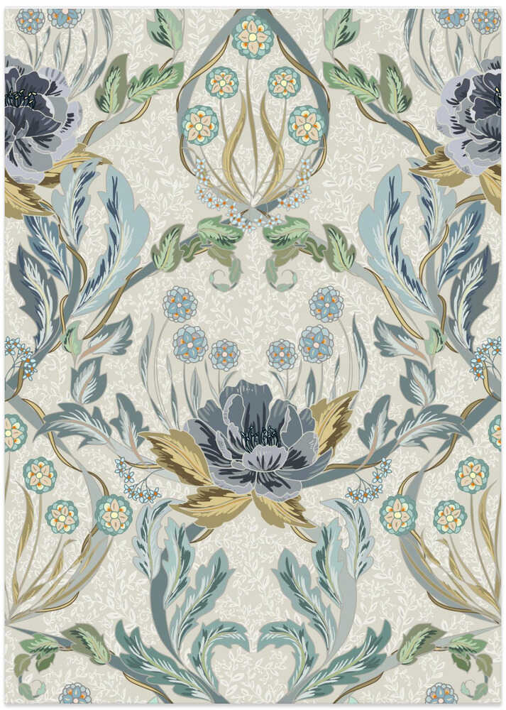Floral Heritage Morris hazy blue pattern