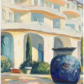 Blue Vase In Front of a Building
