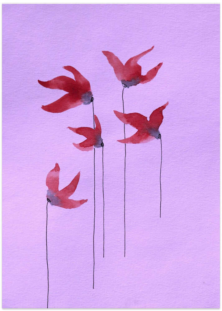 Abstract Red Flowers