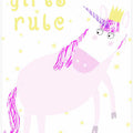 Girls Rule! Pink Unicorn by Children's Artist Carla Daly