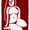 Stylized Nude Figure in a Seated Pose