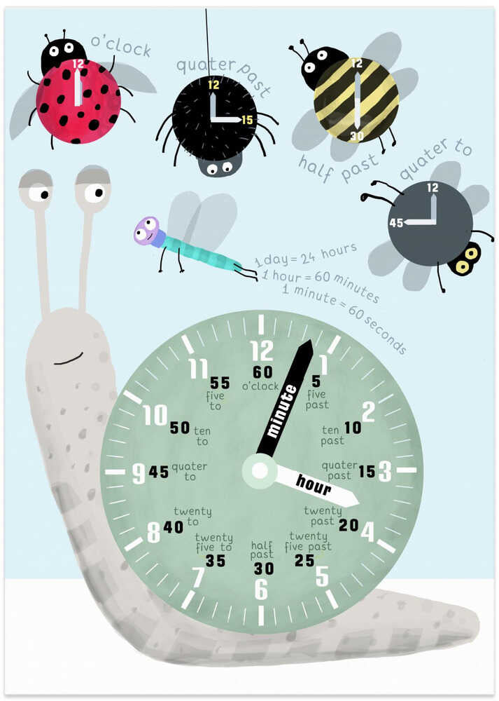 Learn the Time with Cute Bugs