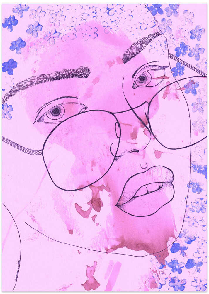 A Woman's Face with Sunglasses