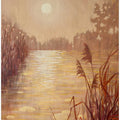 Pond With Reeds At Sunset