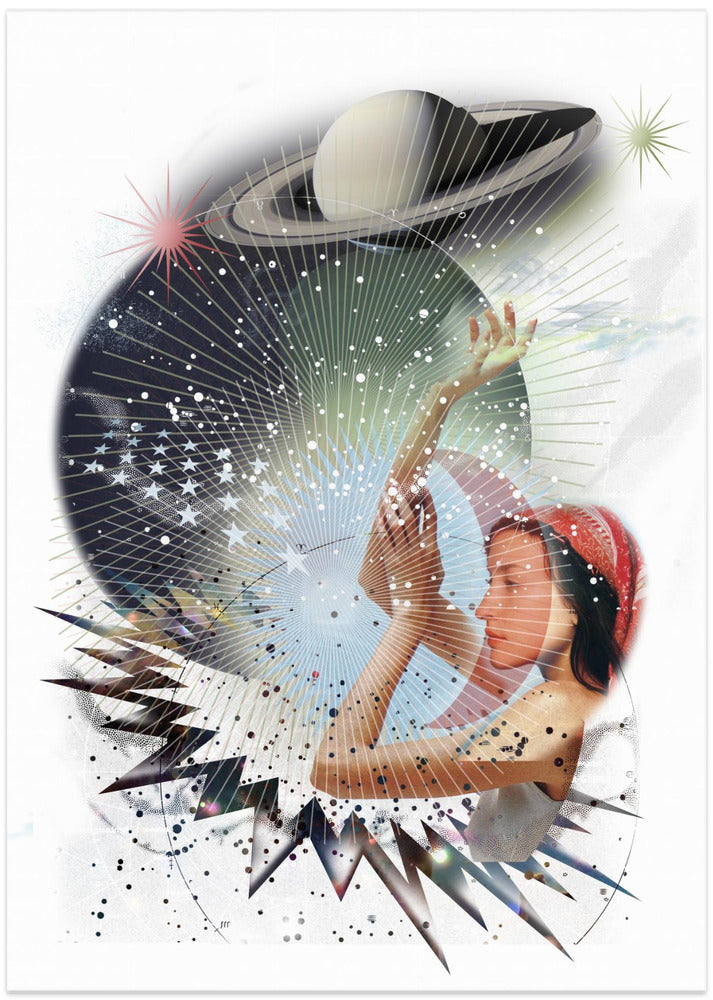 Cosmic Theme With A Female Figure