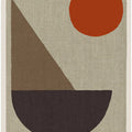 Abstract Shapes in Earth Tones with Red Circle