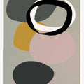 Abstract Circles in Muted Tones with Black Ring