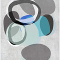 Abstract Shapes in Blues, Greys and Black Rings