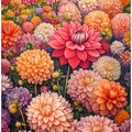 Blooming Dahlias in a Kaleidoscope
