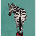 Zebra in heels teal