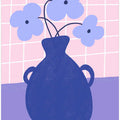 Minimalist Vase with Blue Flowers
