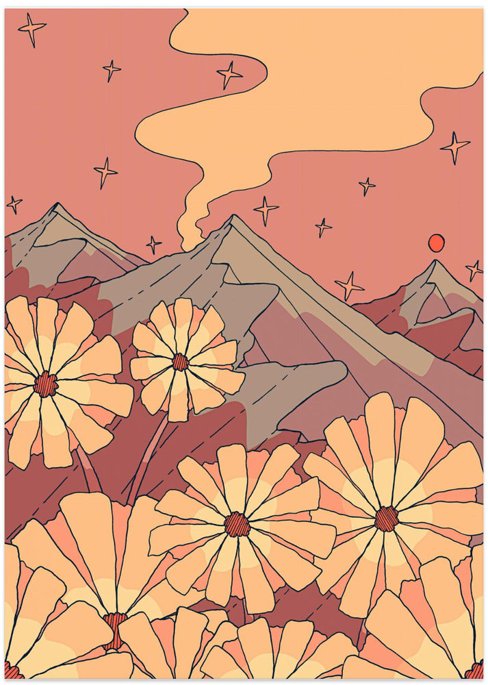 Mountain Sunset Flowers