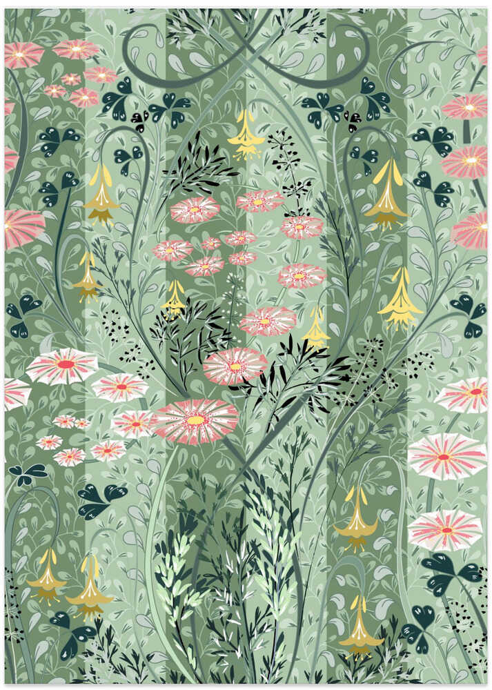 Meadow Scent Sage Green Pattern