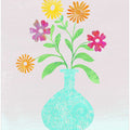 Vibrant Floral in a Turquoise Vase