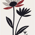 Abstract Flowers With Red And Gray Petals