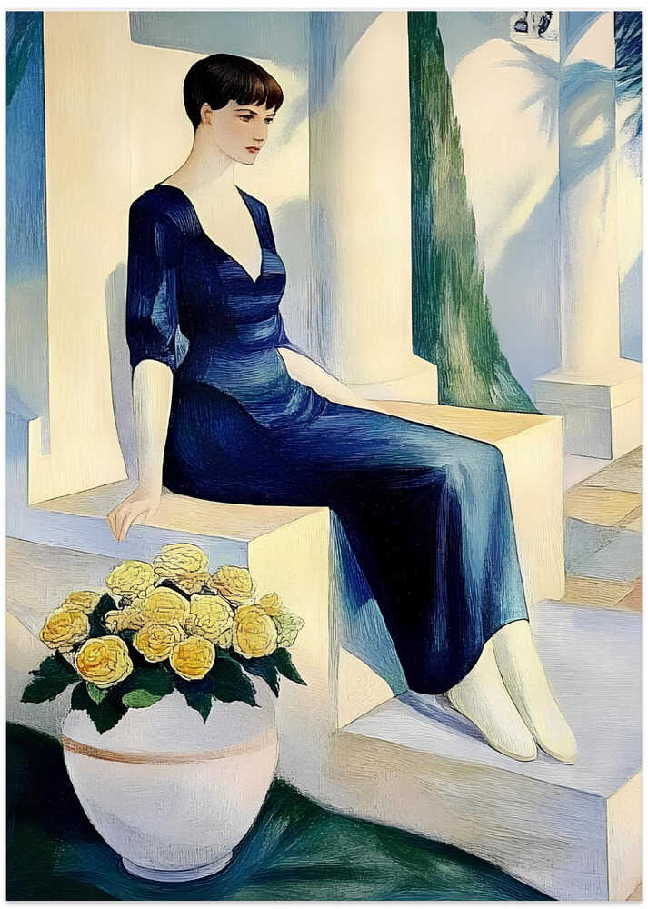 Woman In A Blue Dress