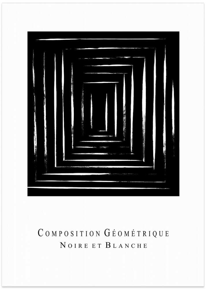 Composition Géométrique Noire et Blanche