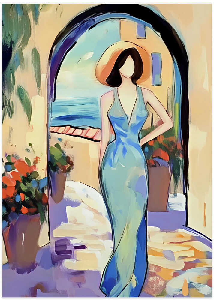 Woman In A Blue Dress