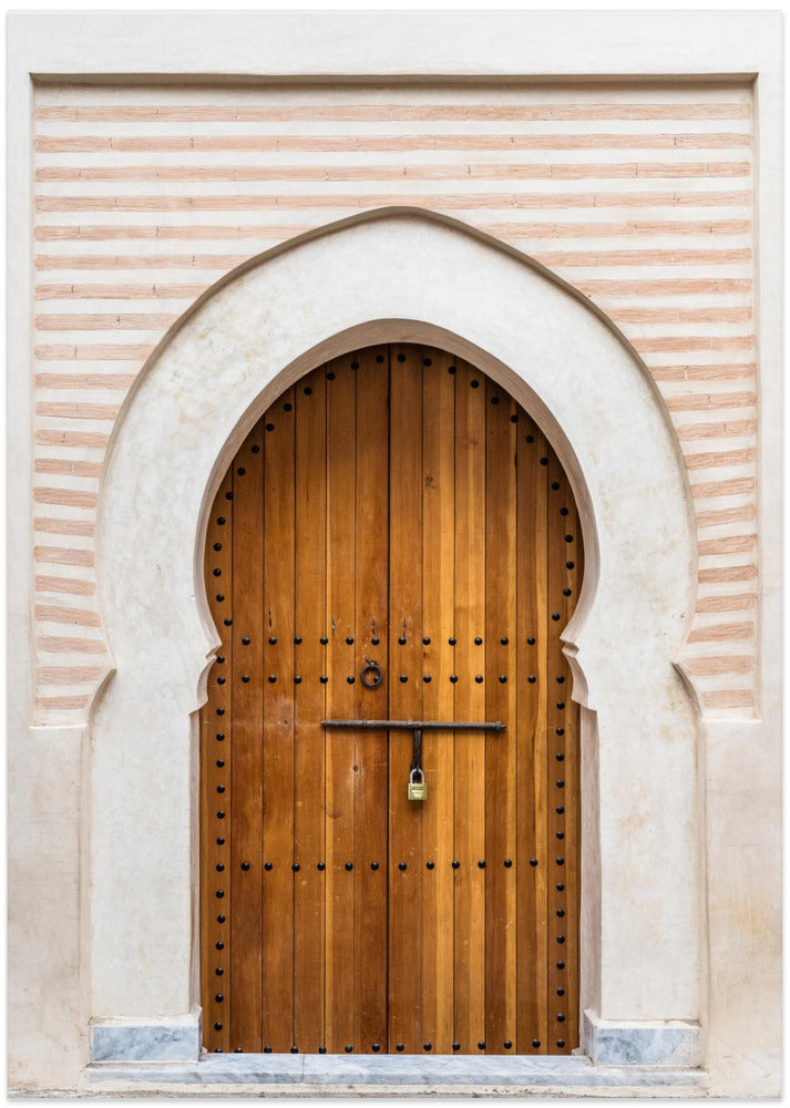 Brown Wooden Door In The Medina Of Marrakech In Morocco