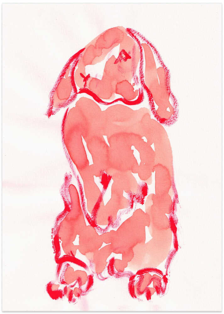 Scarlet Bunny Brushstroke