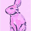 Pink Hare Silhouette