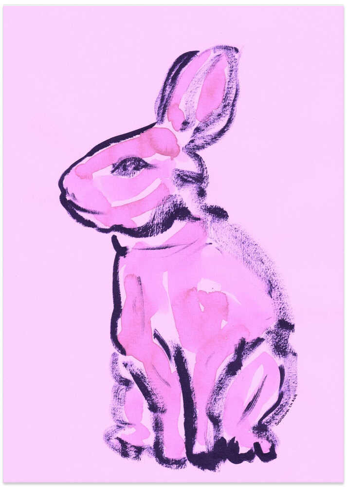 Pink Hare Silhouette