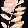 Abstract leaves with black background gouache painting