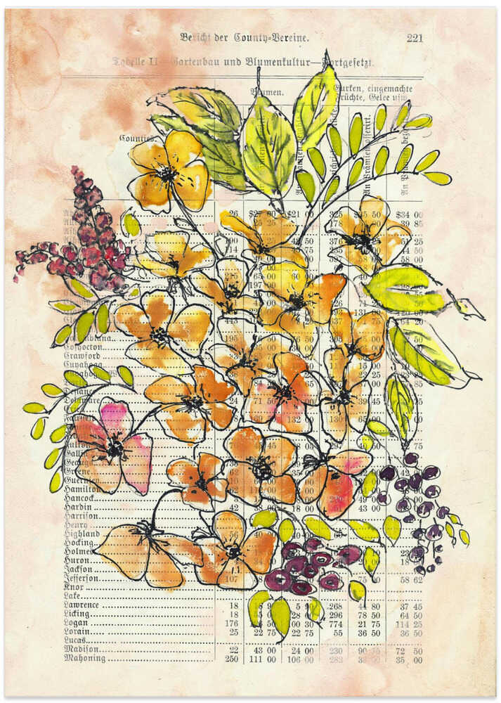 Nostalgic flowers Watercolors and ink