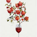 Pomegranate In a Glass of Wine