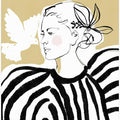 Woman Profile with a Zebra Stripe Pattern