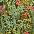 tropical lounge with dragon fruit emerald pattern