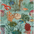 coral reef deep silence mint pattern